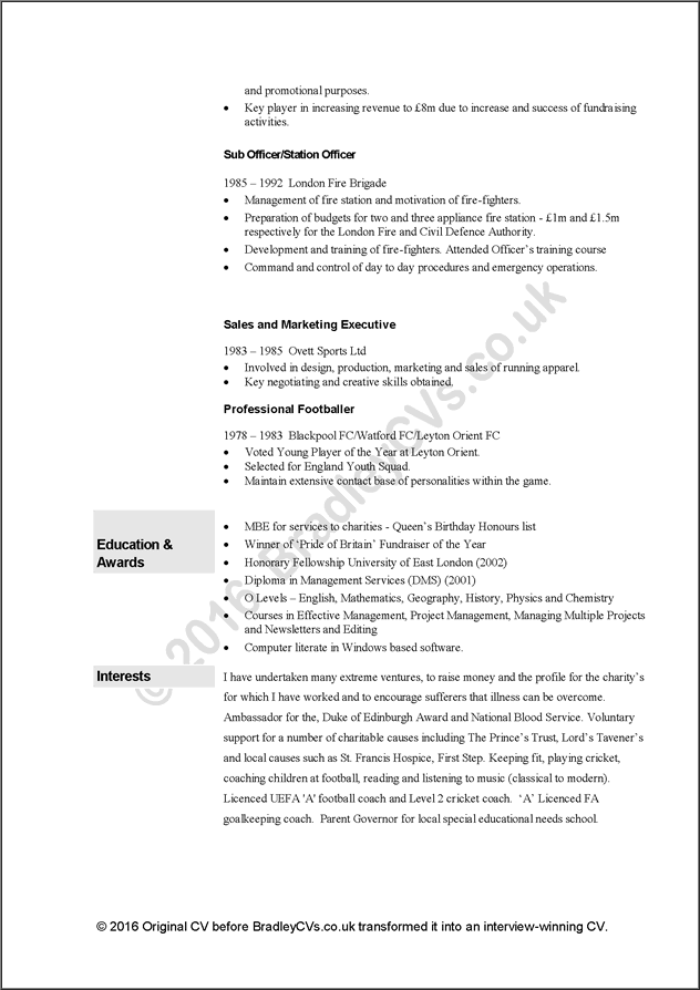 free CV example 3